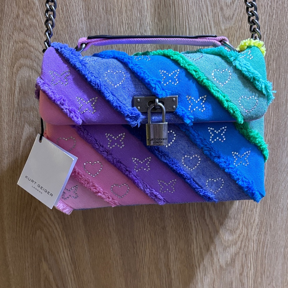 Kurt Geiger Rainbow Striped Shoulder Bag